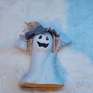 Vintage, Halloween Ghost  Knick Knack, Figurine with Straw Hat